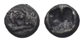 Greek
Kingdom of Lydia, Kroisos AR Half Stater - Siglos. Sardes, circa 564-539 BC. Confronted foreparts of lion right and bull left / Two incuse squar...