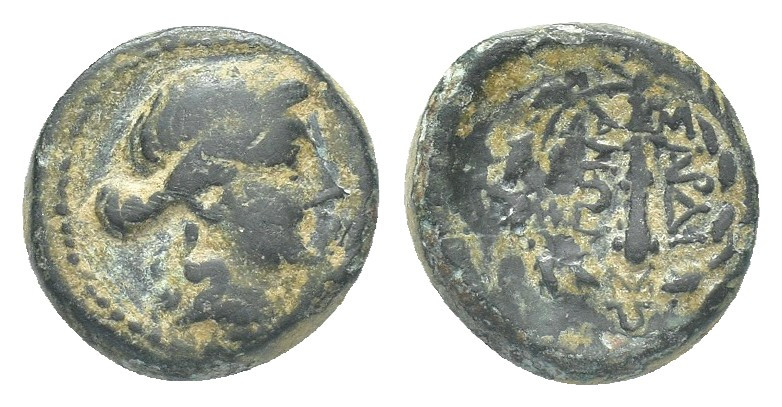 Greek 
LYDIA. Sardes. Ae (2nd-1st centuries BC).
Obv: Laureate head of Apollo ri...