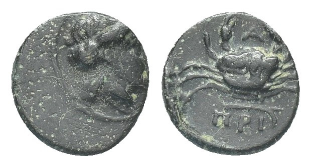 Greek 
Mysia, Priapos Æ11.
Mysia, Priapos Æ11. Circa 300-200 BC. Laureate head o...