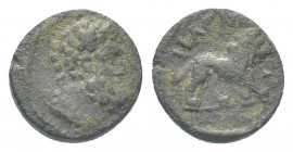 Roman Provincial
Lydia. Magnesia ad Sipylos . Pseudo-autonomous issue circa AD 200-300. Bronze Æ Bareheaded bust of Herakles right, wearing lion skin ...