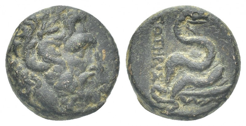 Greek
MYSIA, Pergamon. After 133 BC. Æ ). Laureate head of Asklepios right / Ser...