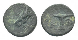 Aeolis, Kyme, c. 350-320 BC. Æ 0.4g 9.6mm