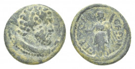 Greek
Pisidia, Termessos Major Æ36. Pseudo-autonomous issue, circa AD 250-255. laureate head of Heracles right.obs. standing nike to left.RARE 2.4g 14...