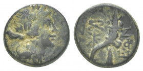 Roman Provincial 
PHRYGIA. Laodicea ad Lycum. Pseudo-autonomous issue, 2nd-3rd centuries. Draped Head of Aphrodite to right,Rev. Cornucopiae and caduc...