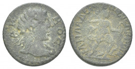 Roman Provincial 
Lydia. Philadelphia. Semi-autonomous issue circa AD 198-260. Bronze Æ 23mm. ΔHMOC, unbearded head of Demos right, long hair bound in...