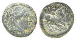 Greek 
Macedonian Kingdom. Philip II. Æ Unit 359-336 BC. Uncertain mint in Macedon. Head of male right, wearing tainia. 6.4g 16.9mm