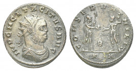 Roman Imperial
TACITUS, 275-276 AD. Silvered AE Antoninianus of Serdika. Radiate draped and cuirassed bust / Emperor standing, receiving globe from J...