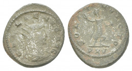 Roman Imperial 
Gallienus. A.D. 253-268. Silvered AE antoninianus. 5.8g 22.1mm