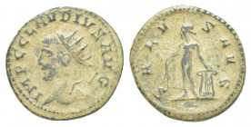 Roman Imperial 
Claudius II Gothicus Æ Antoninianus. Cyzicus, AD 268-270. IMP C CLAVDIVS AVG, radiate bust left / SALVS AVG, Apollo-Salus standing lef...
