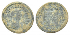 Roman Imperial
Licinius I. AD 308-324. Æ Follis Struck circa AD 318-320. Laureate bust right, wearing imperial mantle, holding globe, scepter, and map...