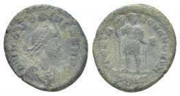 Roman Imperial
Honorius. AD 393-423.
Æ Follis
DN HONORIVS PF AVG. Pearl-diademed, draped and cuirassed bust right. / GLORIA ROMANORVM / SMKΓ. Honorius...