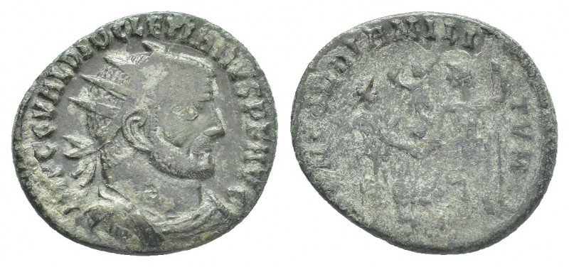 Roman Imperial
 Diocletian Æ Follis. Cyzicus, AD 295-299. IMP C C VAL DIOCLETIAN...