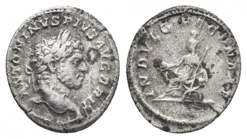 Roman Imperial 
Caracalla AD 211-217. Rome
Denar AR
ANTONINVS PIVS AVG BRIT, lau...