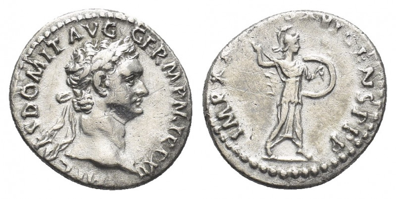 Roman Imperial 
 Domitian. Denarius.
81-96 AD. Denarius,. Rome, 88-9 AD. Obv: IM...