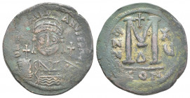 Byzantine
Justinian I AD 527-565. Dated RY 15 (AD 541/2). Constantinople
Follis or 40 Nummi Æ
D N IVSTINIANVS P P AVG, helmeted, draped and cuirassed ...