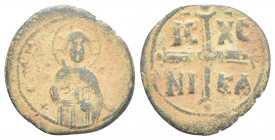 Byzantine
 MICHAEL IV. Paphlagon 1034-1041. Anonymer AE-Follis 5.7g 28.6mm