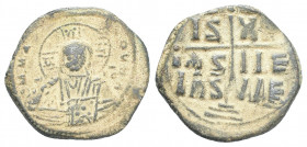 Byzantine
Basil II, Anonymous A2. Follis; Basil II, Anonymous A2; Constantinople, Under Basil II, c. 976-1030/5 AD, Follis, Obv: Bust of Christ facing...
