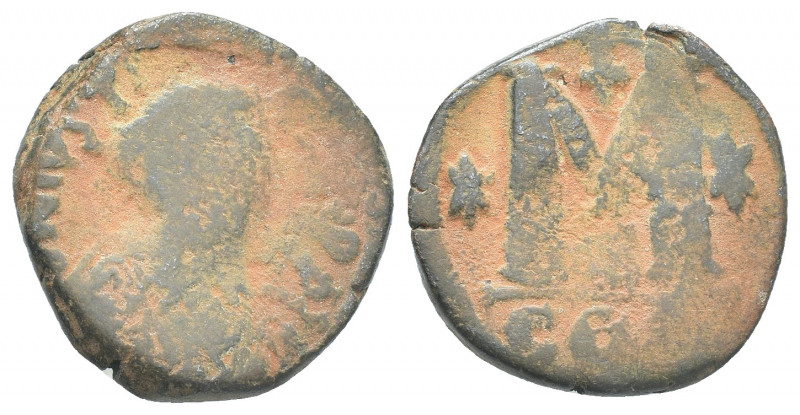 Byzantine
 JUSTIN I AND JUSTINIAN I (527), AE follis, Constantinople Mint. issue...