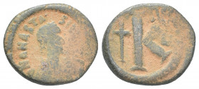 Byzantine
various issues from Anastasius I (illustrated), (S.25), noted Heraclius, AE follis from Sicilian mint countermarked on a Heraclius follis, C...
