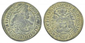 Medieval World
Leopold I, House of Habsburg
VI Kreutzer 1674 3.3 g 25.3 mm