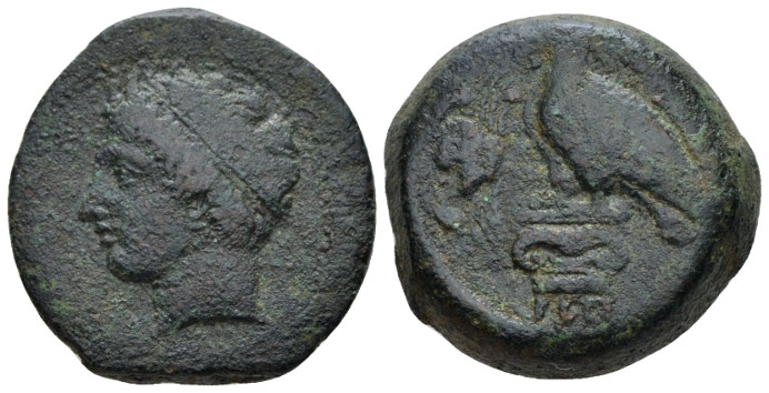 Sicily, Agrigentum Hemilitron circa 400-380, Æ 25.00 mm., 19.70 g.
Horned head ...