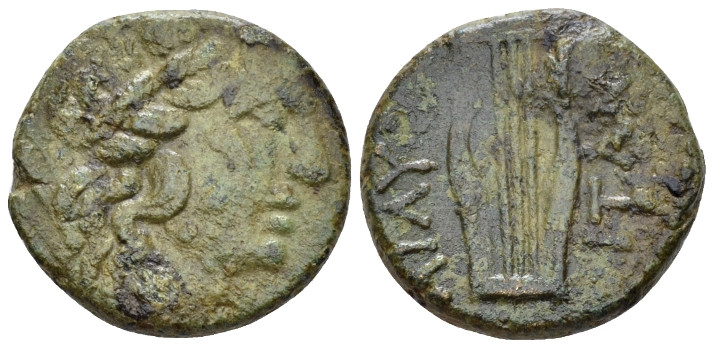Sicily, Lilybaeum Bronze circa II century BC, Æ 20.00 mm., 7.21 g.
Laureate hea...