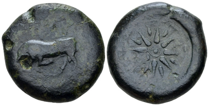Sicily, Tauromenium, Campanian Mercenaries Bronze circa 354-344, Æ 30.00 mm., 29...