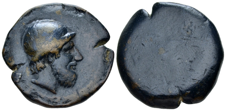 Island of Sicily, Lipara Tetras circa 425, Æ 29.00 mm., 25.65 g.
Head of Aiolos...