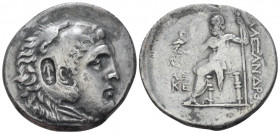 Kingdom of Macedon, 4 - Alexander III, 336 – 323 and posthumous issue Aspendos tetradrachm circa 188-187, AR 31.00 mm., 16.12 g.
Head of Herakles r. ...