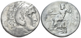 Kingdom of Macedon, 4 - Alexander III, 336 – 323 and posthumous issue Perge Tetradrachm circa 205-204, AR 30.00 mm., 16.18 g.
Head of Herakles r. wea...