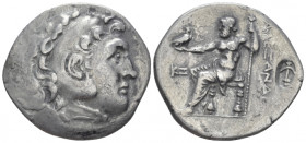 Kingdom of Macedon, 4 - Alexander III, 336 – 323 and posthumous issue Perge Tetradrachm circa 195-194, AR 31.00 mm., 15.62 g.
Head of Herakles r., we...