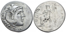 Kingdom of Macedon, 4 - Alexander III, 336 – 323 and posthumous issue Perge Tetradrachm circa 194-193, AR 29.00 mm., 16.32 g.
Head of Herakles r. wea...