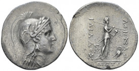 Troas, Ilion Tetradrachm circa 183, AR 34.00 mm., 14.86 g.
 Head of Athena r., wearing laureate and triple-crested Attic helmet. Rev. The Palladion: ...