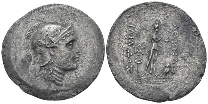 Troas, Ilium Tetradrachm circa 188-133, 39.00 mm., 13.43 g.
 Head of Athena r.,...