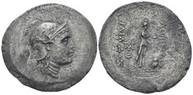 Troas, Ilium Tetradrachm circa 188-133, 39.00 mm., 13.43 g.
 Head of Athena r., wearing laureate and triple-crested Attic helmet. Rev. Athena Ilias s...
