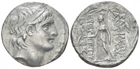 The Seleucid Kings, Antiochus VII Evergetes, 138-129 Antioch on the Orontes Tetradrachm circa 138-129, AR 30.00 mm., 15.33 g.
Diademed head r. Rev. A...