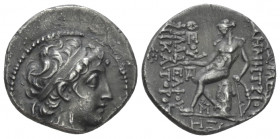 The Seleucid Kings, Demetrius II, first reign, 146-138 Antiochia Drachm circa 145-144, AR 17.00 mm., 3.40 g.
Diademed head r. Rev. Apollo seated l. o...