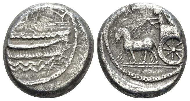 Phoenicia, Baalshillem II, 401-365 Sidon Half shekel circa 401-365, AR 17.00 mm....
