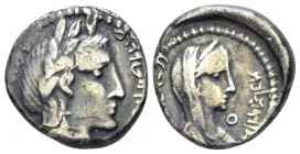 Kings of Nabathaea, Aretas IV, 9 BC - 40 AD Petra Sela 2/1 BC, AR 15.00 mm., 4.19 g.
Laureate head of Aretas IV r; below chin, o. Rev. Draped and vei...
