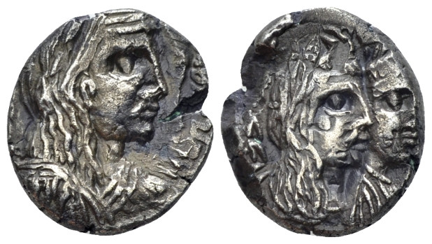 Kings of Nabathaea, Aretas IV, with Shaqilat 9 BC-AD 40 Petra Drachm Type 1d 20-...
