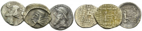 Parthia, Lot of 3 Drachms II-I cent., AR 18.50 mm., 9.63 g.
Lot of 3 Drachms.

Very Fine.