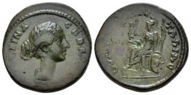 Thrace, Pautalia Faustina junior, daughter of Antoninus Pius and wife of Marcus Aurelius Bronze circa 147-176, Æ 21.34 mm., 6.23 g.
Draped bust r. Re...
