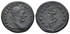 Moesia, Nicopolis ad Istrum Macrinus, 217-218 Bronze circa 217-218, Æ 17.00 mm., 3.42 g.
Laureate head r. Rev. Serpent-entwined staff. Varbanov 3320....