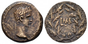 Egypt, Alexandria Octavian as Augustus, 27 BC – 14 AD Obol circa 11-12 (year 41), Æ 18.90 mm., 4.25 g.
Laureate head r. Rev. LMA within oak wreath. R...
