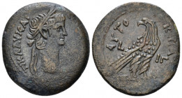 Egypt, Alexandria Claudius, 41-54 Diobol circa 50-51 (year 11), Æ 26.00 mm., 13.87 g.
Laureate head r.; in r. field, LIA. Rev. ΑVΤΟΚΡΑ Winged caduceu...