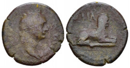 Egypt, Alexandria Domitian, 81-96 Obol circa 91-92 (year 11), Æ 18.70 mm., 3.36 g.
Laureate head r. Rev. Sphinx r.; in field, LIA. RPC 2645. Dattari ...