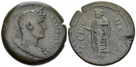 Egypt, Alexandria Hadrian, 117-138 Drachm circa 134-135 (year 19), Æ 33.90 mm., 24.30 g.
Laureate, draped and cuirassed bust r. Rev. L ƐΝΝƐΑΚ·Δ Elpis...