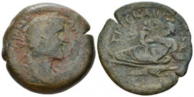 Egypt, Alexandria Antoninus Pius, 138-161 Drachm circa 149-150 (year 13), Æ 32.70 mm., 21.73 g.
Laureate bust r., drapery on l. shoulder. Rev. L ΤΡΙϹ...