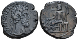 Egypt, Alexandria Commodus, 177-192 Tetradrachm circa 187-188 (year 28), billon 23.10 mm., 12.58 g.
Laureate head r. Rev. Sarapis seated, l., holding...