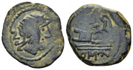 Contemporary, barbarous imitations. Semis After 91 BC, Æ 19.50 mm., 4.41 g.
Laureate head of Saturn r.; beheind, APN. Rev. Prow of galley r.; above, ...